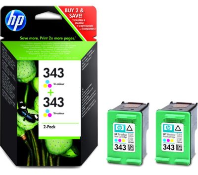 HP 343 Tri-colour Ink Cartridge - Twin Pack HP 343 Tri-colour Ink Cartridge - Twin Pack